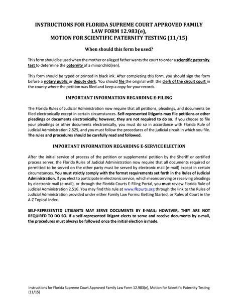 free paternity test in florida