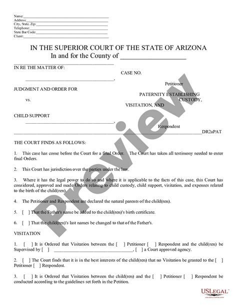 how to get a court ordered paternity test in arizona